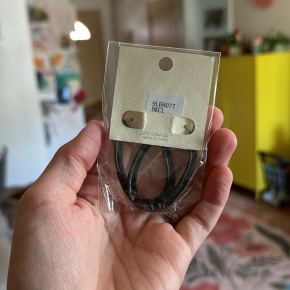 Mia Collection Black Diamond Gem Costume Oval Hoop Earrings - Picture 2 of 2